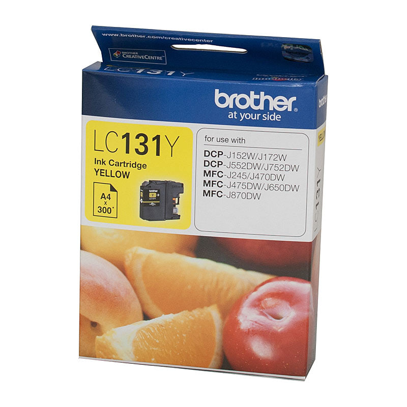 Brother Yellow Ink Cartridge LC-131Y 300 Pages for DCP-J152W/J172W/J552DW/MFC-J245 Series - SuperSaverAU - view 1