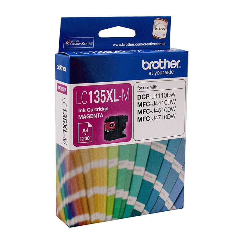 BROTHER LC-135XLM Magenta Ink Cartridge 1,200 Page Yield for MFC & DCP Printers - SuperSaverAU - view 1