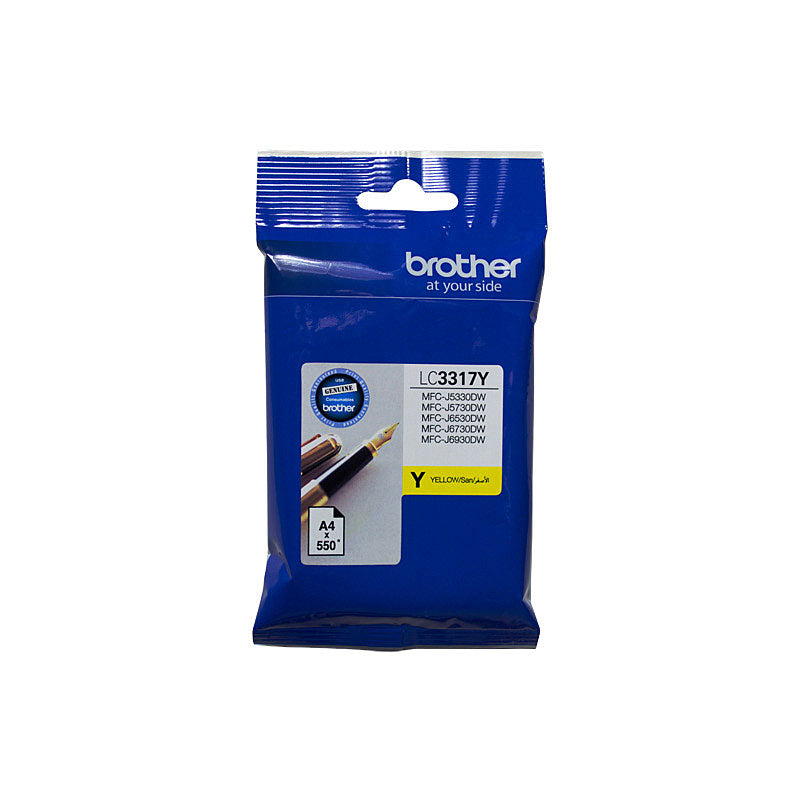 Brother Genuine LC-3317Y Yellow Ink Cartridge up to 550 Pages MFC-J5330DW Series - SuperSaverAU - view 1