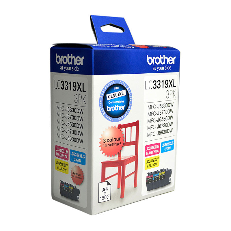 Brother LC-3319XL Colour Value Pack - 1 Cyan, 1 Magenta, 1 Yellow - SuperSaverAU - view 1