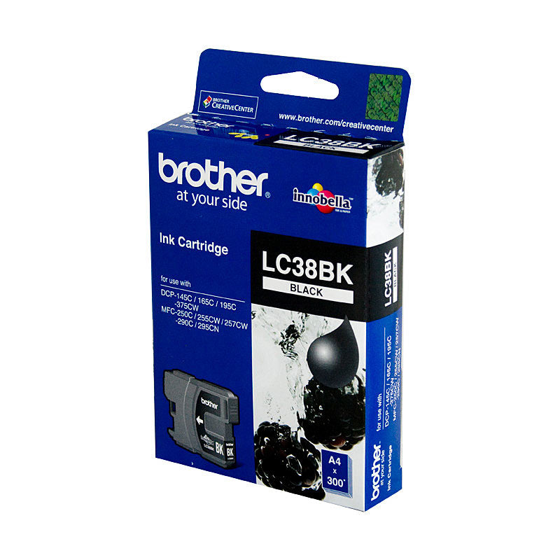 Brother Black Ink Cartridge LC-38BK 300 Pages for DCP-145C/195C/MFC-250C Series - SuperSaverAU - view 1