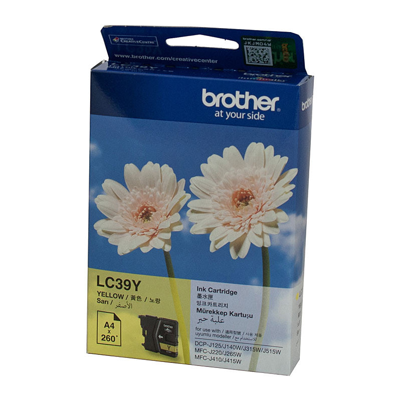 BROTHER LC39 Yellow Ink Cartridge Genuine 260 Page Yield - SuperSaverAU - view 1