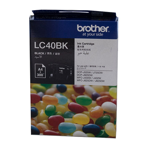 BROTHER Genuine Black Ink Cartridge LC40 Up to 300 Page Yield for Inkjet Printers - SuperSaverAU - view 1