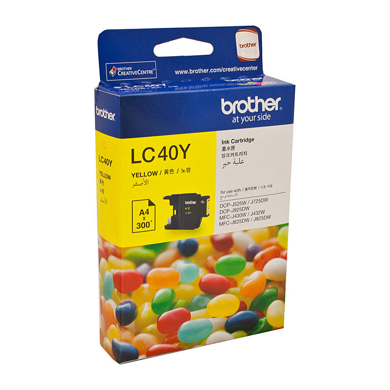 BROTHER Yellow Ink Cartridge LC40 Genuine 300 Page Yield - SuperSaverAU - view 1