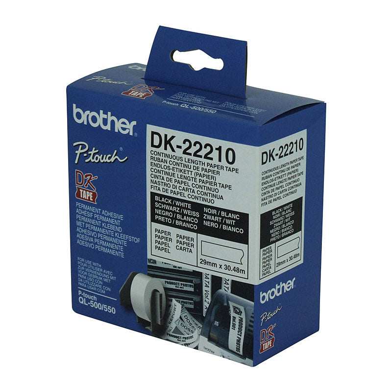 Brother Label Roll Direct Thermal 2.9x30.5m - OEM Code DK-22210 - SuperSaverAU - view 1