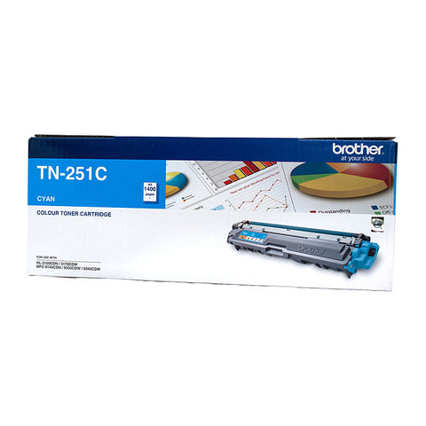 Brother Genuine TN-251C Cyan Laser Toner Cartridge 1,400 Pages HL-3150CDN/3170CDW Series - SuperSaverAU - view 1