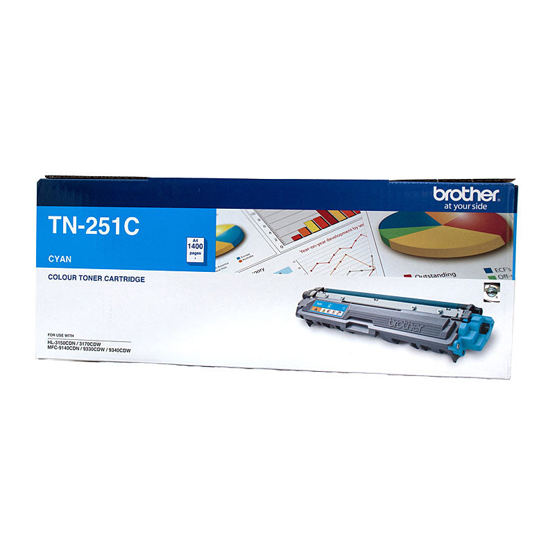 Brother Genuine TN-251C Cyan Laser Toner Cartridge 1,400 Pages HL-3150CDN/3170CDW Series - SuperSaverAU - view 1