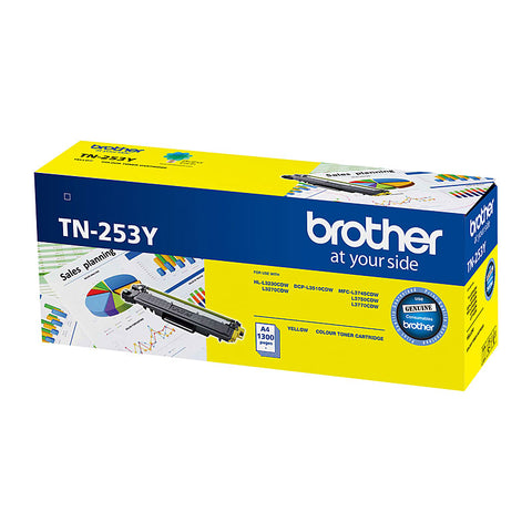 Brother Genuine TN-253Y Yellow Toner Cartridge 1300 Pages for HL-3230CDW Series - SuperSaverAU - view 1