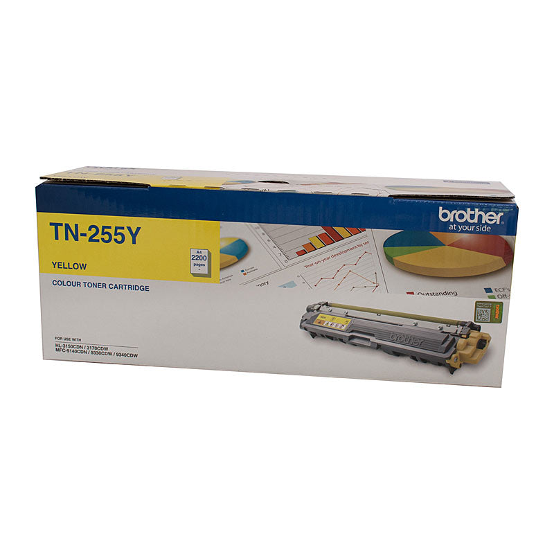 Brother Yellow Laser Toner Cartridge TN-255Y High Yield 2200 Pages - SuperSaverAU - view 1