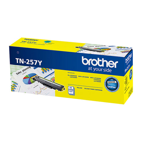 Brother Yellow High Yield Toner Cartridge TN-257Y 2,300 Pages for HL-3230CDW/3270CDW DCP-L3015CDW MFC-L3745CDW/L3750CDW/L3770CDW - SuperSaverAU - view 1