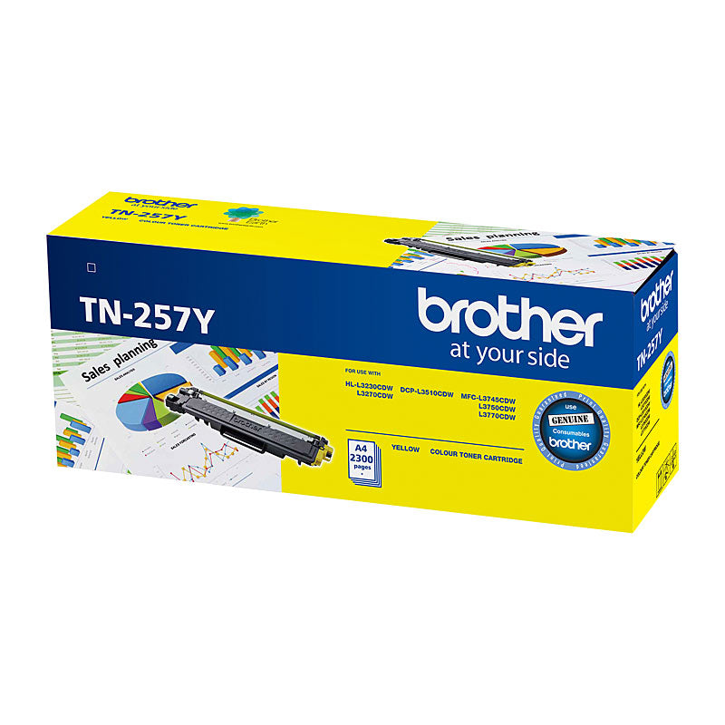 Brother Yellow High Yield Toner Cartridge TN-257Y 2,300 Pages for HL-3230CDW/3270CDW DCP-L3015CDW MFC-L3745CDW/L3750CDW/L3770CDW - SuperSaverAU - view 1