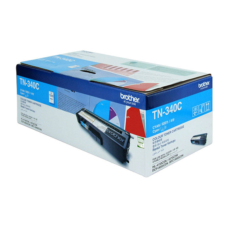 Brother Cyan Standard Yield Colour Laser Toner TN-340C for HL-4150CDN and MFC-9970CDW - 1500 Pages - SuperSaverAU - view 1