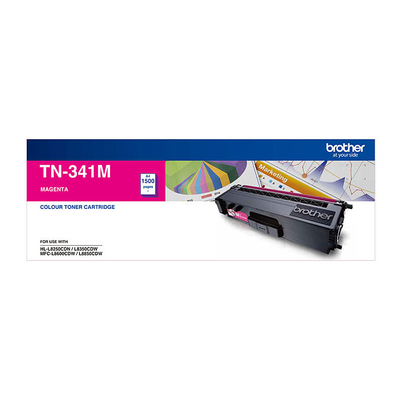 Brother Magenta Laser Toner Cartridge TN-341M Standard Yield 1500 Pages for HL-L8250CDN/8350CDW MFC-L8600CDW/L8850CDW - SuperSaverAU - view 1