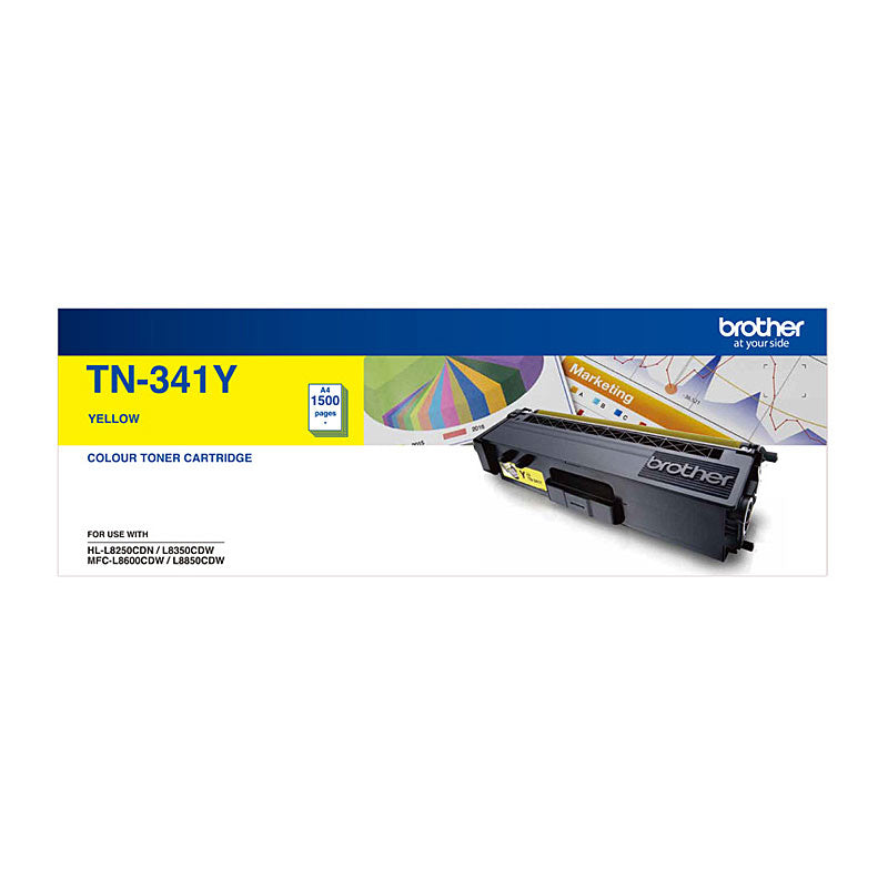Brother Yellow Laser Toner Cartridge TN-341Y Standard Yield 1500 Pages for HL-L8250CDN/8350CDW MFC-L8600CDW/L8850CDW - SuperSaverAU - view 1