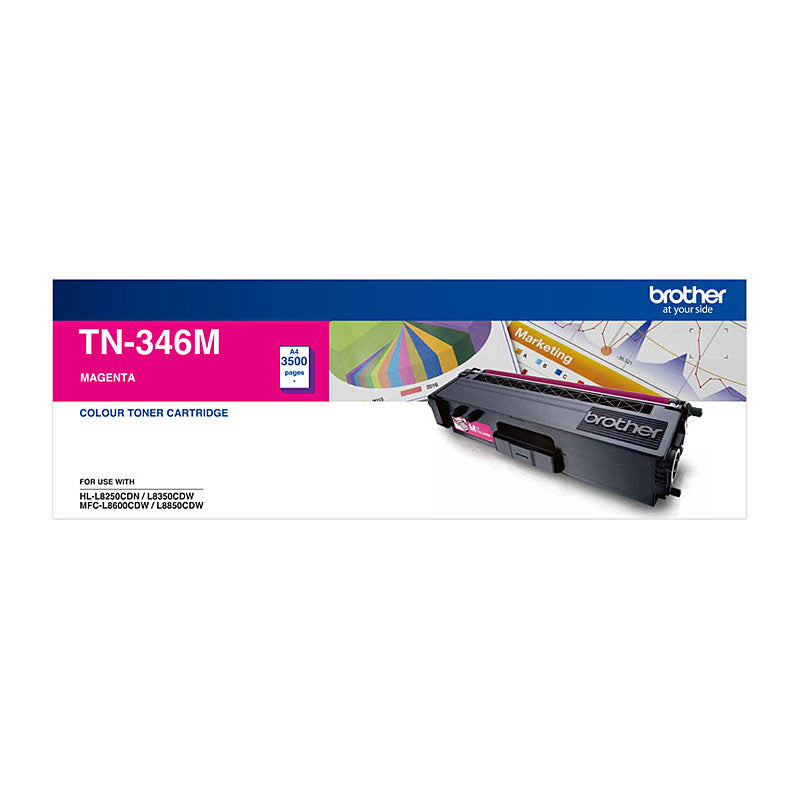 Brother Magenta Laser Toner Cartridge TN-346M High Yield 3500 Pages for HL-L8250CDN/8350CDW MFC-L8600CDW/L8850CDW - SuperSaverAU - view 1