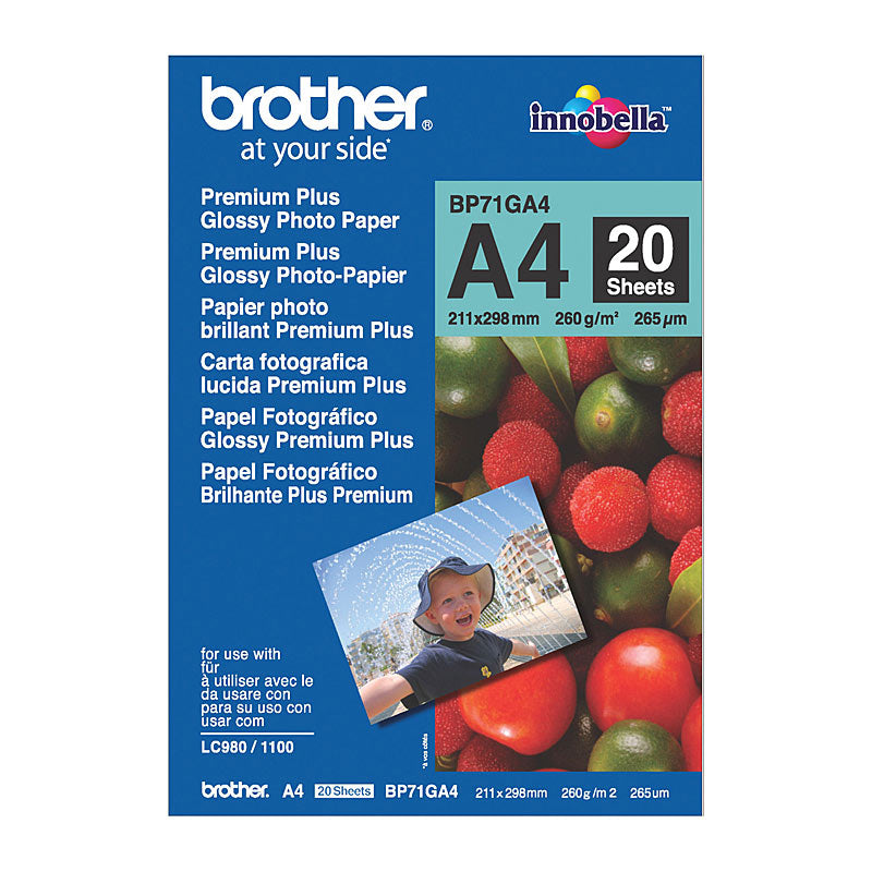 BROTHER Glossy Paper 20 Sheets - BP71GA4 - SuperSaverAU - view 1