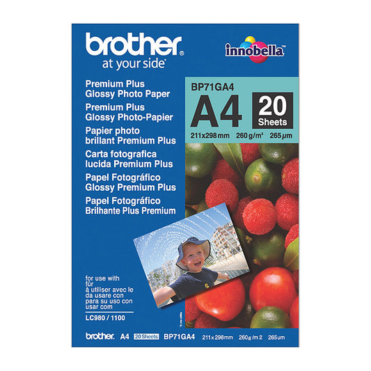 BROTHER Glossy Paper 20 Sheets - BP71GA4