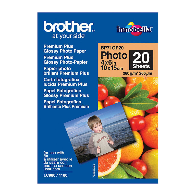 BROTHER Glossy Paper 20 Sheets BP71GP20 - SuperSaverAU - view 1