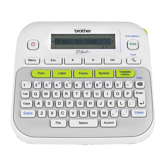 Brother P-Touch Labeller, Up to 12mm, One Touch, Silver/White