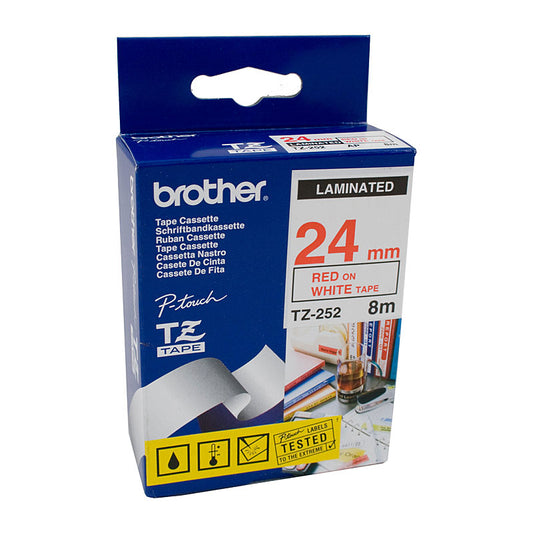 Brother Label Tape TZe-252, Premium Quality, for POS Stations, 18mm