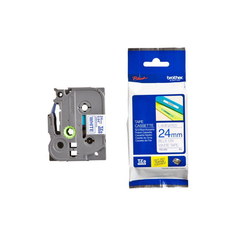 Brother Label Tape TZe-253, Premium Quality, for POS Stations, 18mm - SuperSaverAU - view 1