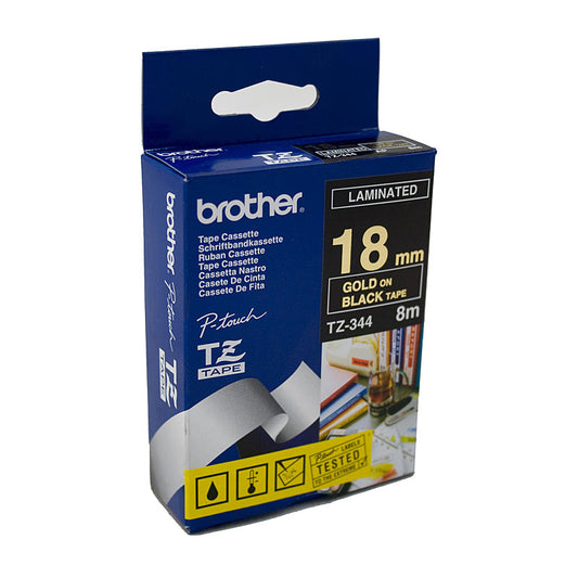 Brother Label Tape TZe-344, Premium Quality for POS Stations, 18mm