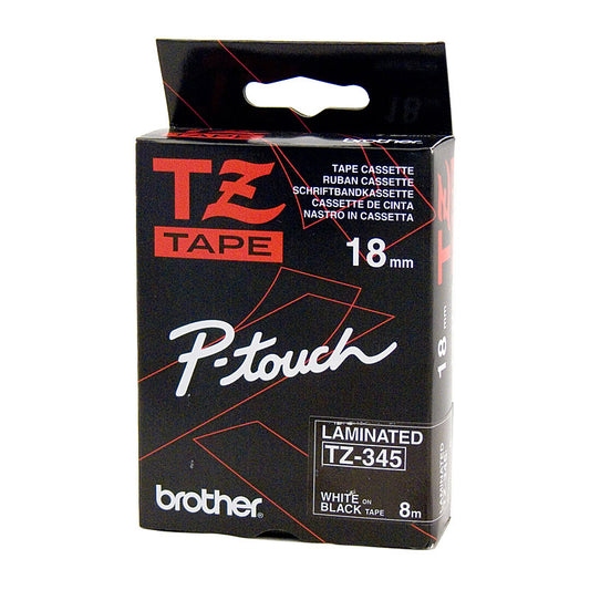 Brother Label Tape TZe-345, Premium Quality for POS Stations, 18mm