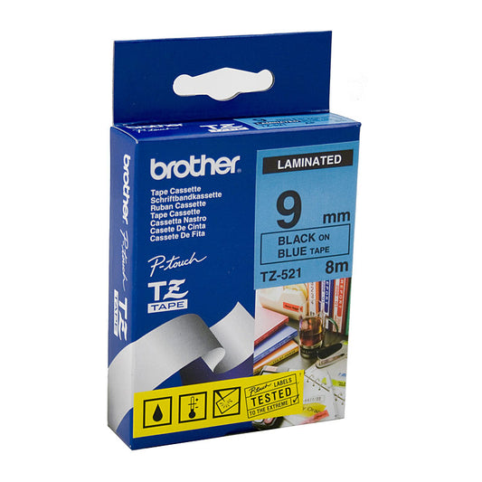Brother Label Tape TZe-521, Premium Quality for POS Stations, 18mm