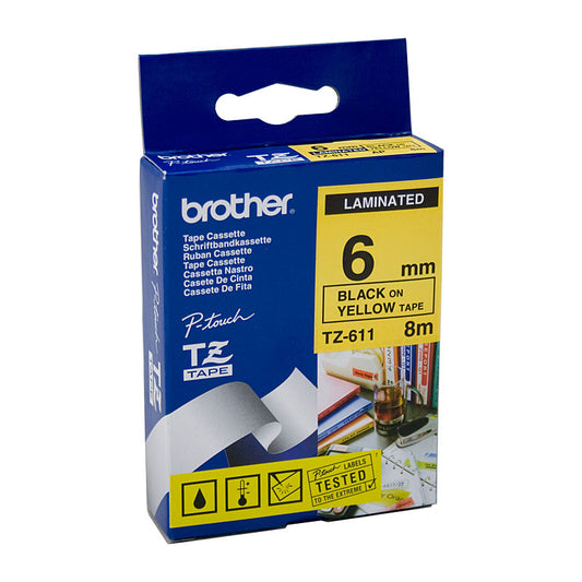 Brother Label Tape TZe-611, Premium Quality for POS Stations