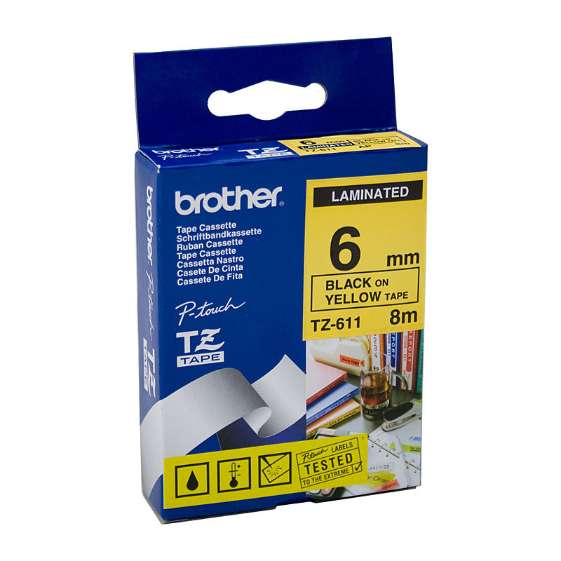 Brother Label Tape TZe-611, Premium Quality for POS Stations - SuperSaverAU - view 1