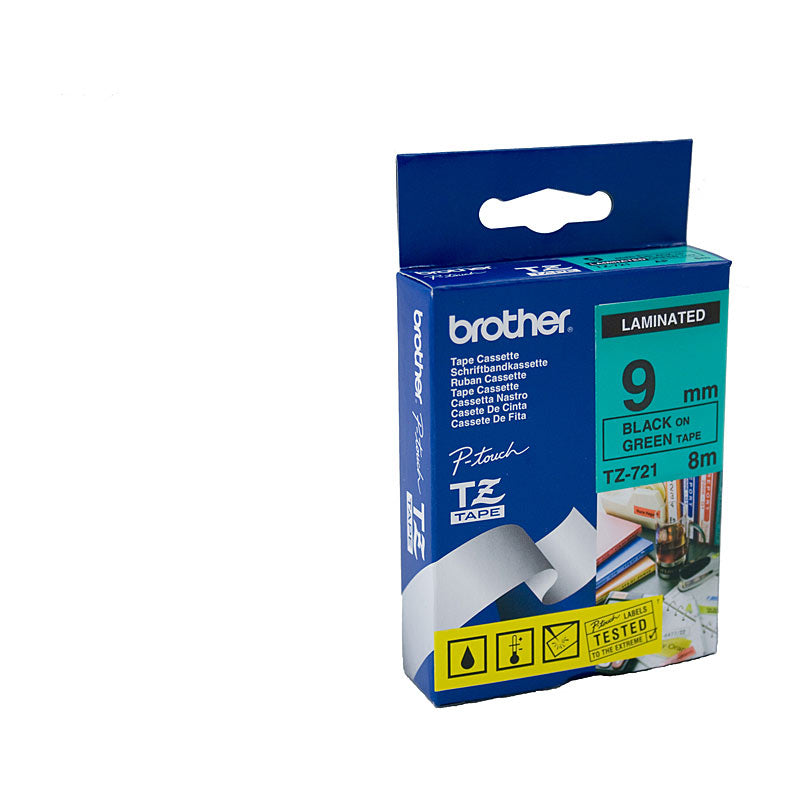 Brother Label Tape TZe-721, Premium Quality for POS Stations, 18mm