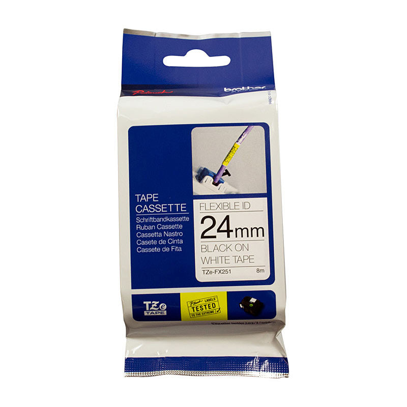 Brother TZe-FX251 Flexible Tape 12mm for POS Stations - Premium Quality Labels - SuperSaverAU - view 1