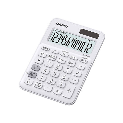 Casio MS20UCWE Calculator 12-Digit Large Display for Budgeting