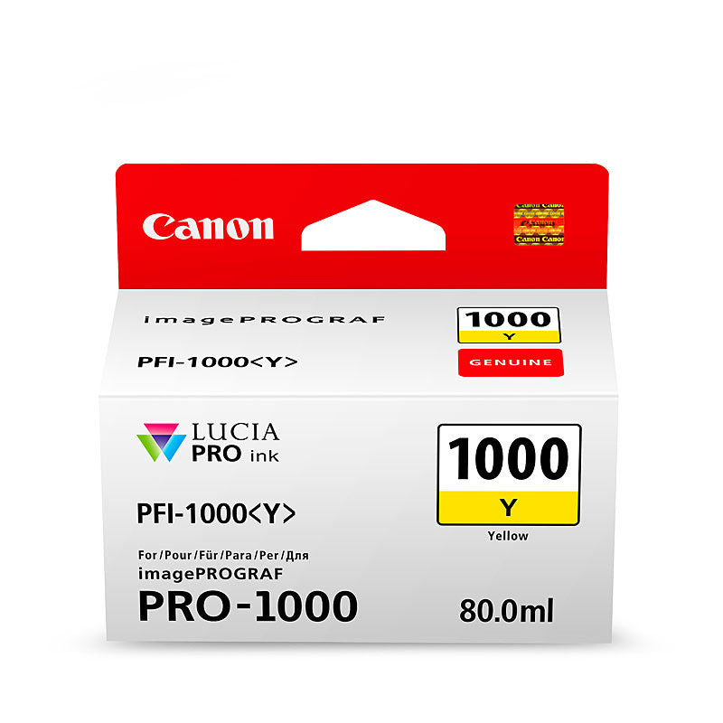 Canon Yellow Ink Cartridge PFI1000 3365 Pages ISO 29103 for Pro1000 - SuperSaverAU - view 1