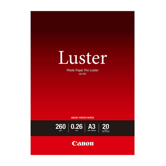 Canon Luster Photo Paper A3 - Premium Quality, 20 Sheets