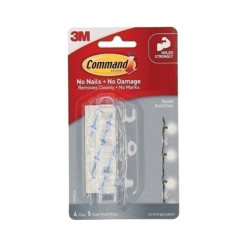 COMMAND Cord Clip Organiser 17017CLR Pk4 Bx6 - SuperSaverAU - view 1