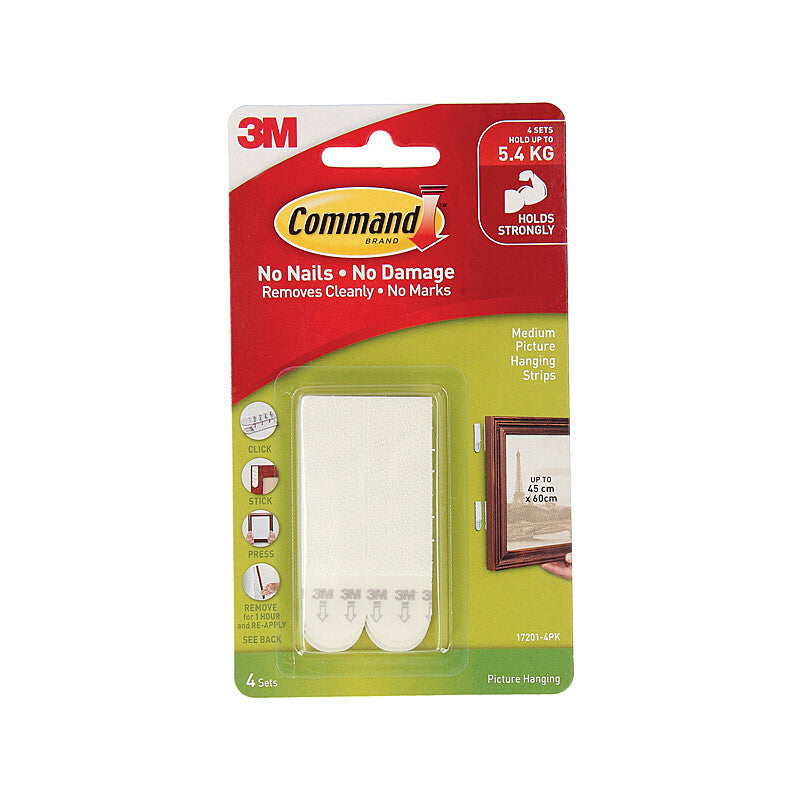 Command Picture Hang Strips Medium Bx6 - 17201ANZ-4P - SuperSaverAU - view 1
