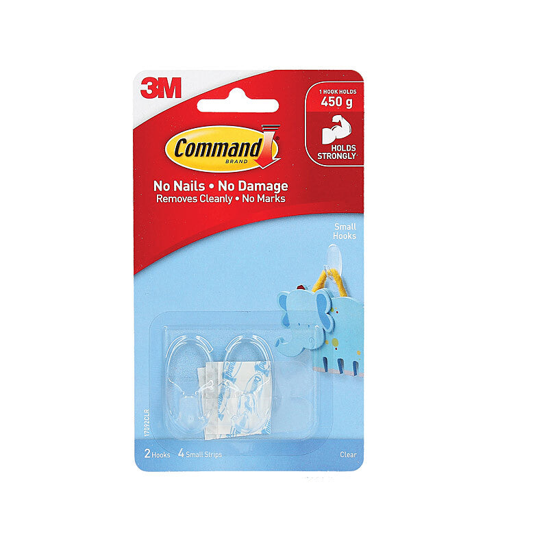 Command Hooks Small Clear Pack of 2 Box of 6 - SuperSaverAU - view 1