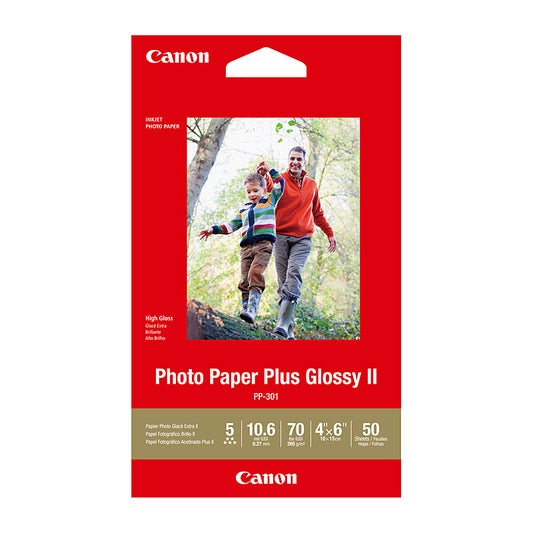 CANON 4x6 Glossy Inkjet Photo Paper, 50 Sheets, Premium Quality