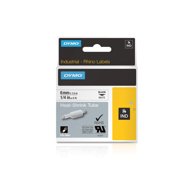 DYMO Rhino Tube Ht Shrk 6mm Wh - SuperSaverAU - view 1