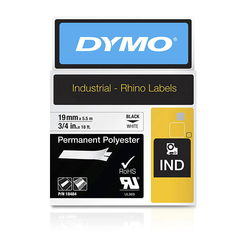 DYMO 19mm Black on White Tape - Premium Quality Labels for POS Stations - SuperSaverAU - view 1