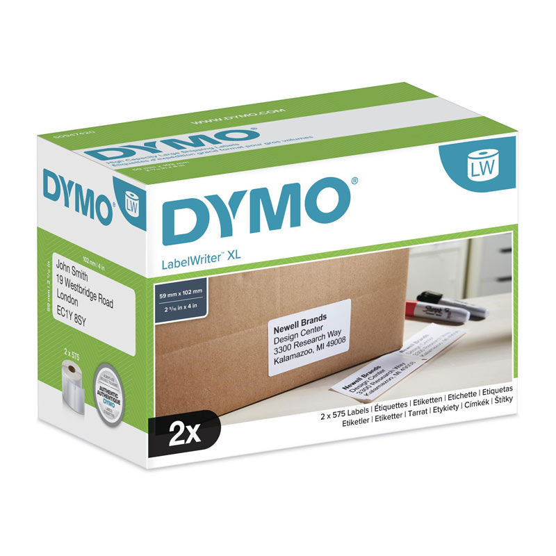 DYMO LW 102mm x 59mm White x2 - SuperSaverAU - view 1