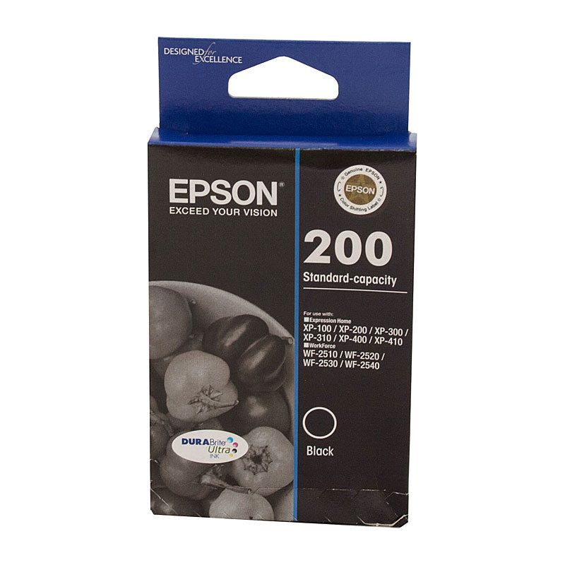 Epson Black Ink Cartridge 200 for Expression Home XP100 XP200 XP300 XP400 and Workforce Printers - 175 Pages - SuperSaverAU - view 1