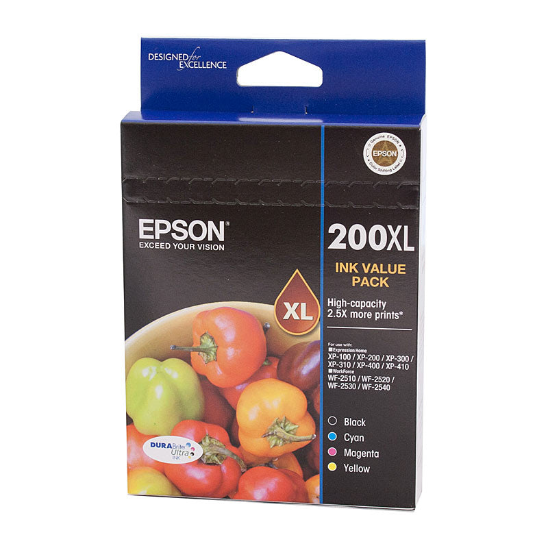 Epson 200XL 4 Ink Value Pack Genuine Cartridges for Expression Home and Workforce - SuperSaverAU - view 1