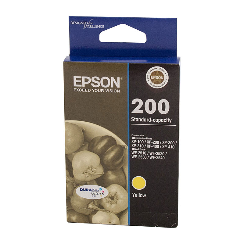 EPSON Yellow 200 Ink Cartridge 165 Page Yield for Expression Home & Workforce Printers - SuperSaverAU - view 1