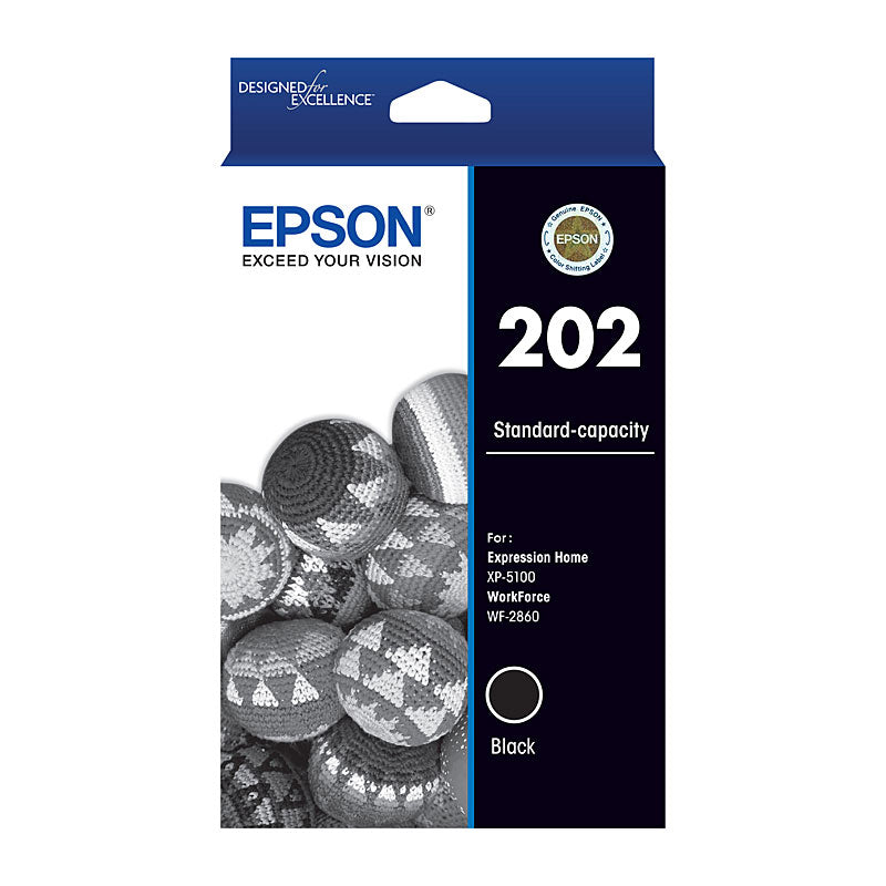 EPSON Black 202 Ink Cartridge for XP 5100 & WF 2860 Printers - SuperSaverAU - view 1