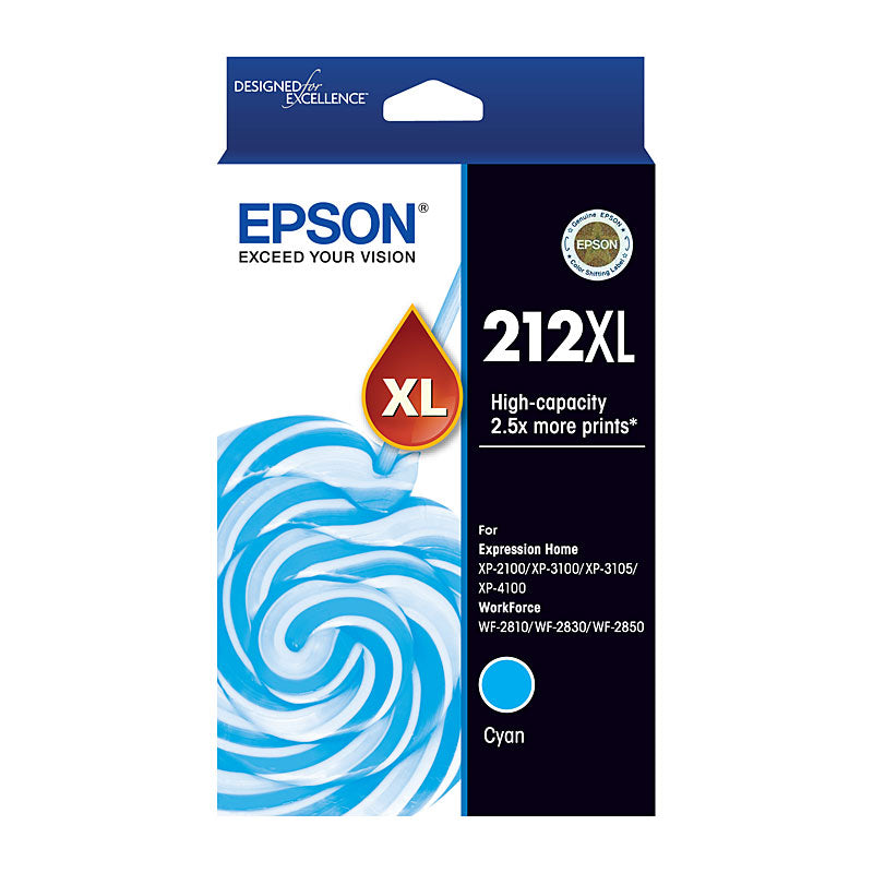Epson Cyan 212XL Ink Cartridge Genuine for XP and WF Series - SuperSaverAU - view 1