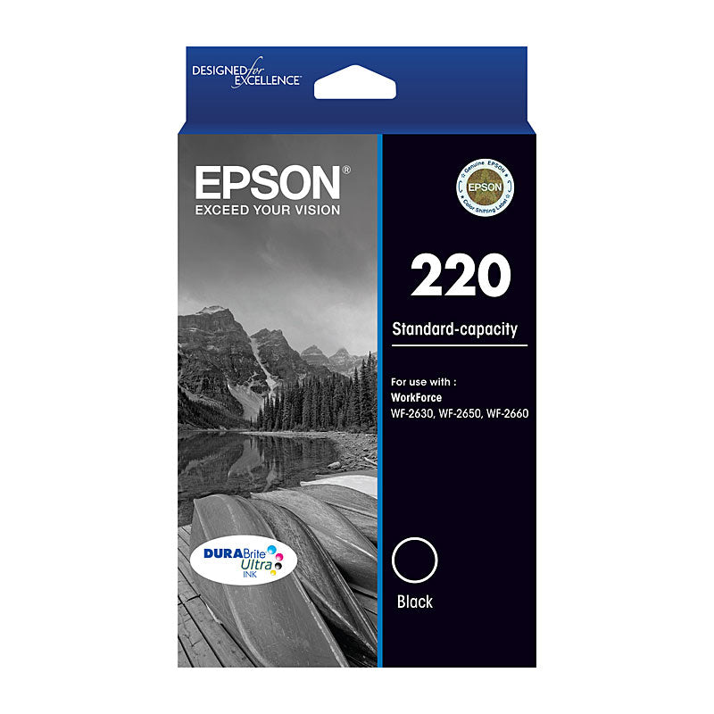 Epson Black Ink Cartridge 220 160 Pages Compatible with Workforce WF and Expression Home Series - SuperSaverAU - view 1