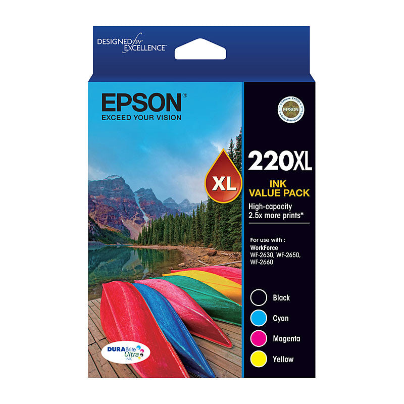 EPSON 220XL 4 Color Ink Value Pack Genuine Compatible with WF and XP Series - SuperSaverAU - view 1