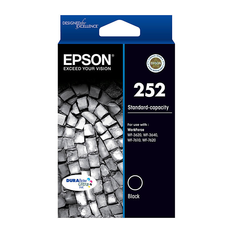 Epson Black Ink Cartridge 252 for WorkForce 3620 3640 7610 7620 7710 7720 7725 - 350 Pages - SuperSaverAU - view 1